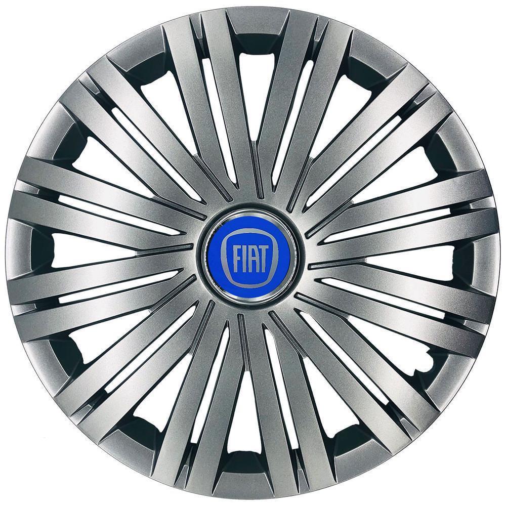 Колпаки SJS 100 с логотипом Fiat 4 шт. R13 Серебряный/Синий (2789080397)