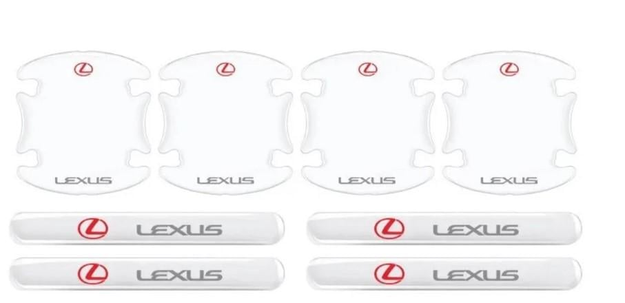 Наклейки защитные с маркой автомобиля Lexus на дверные ручки и под дверные ручки Прозрачный (1992671669)