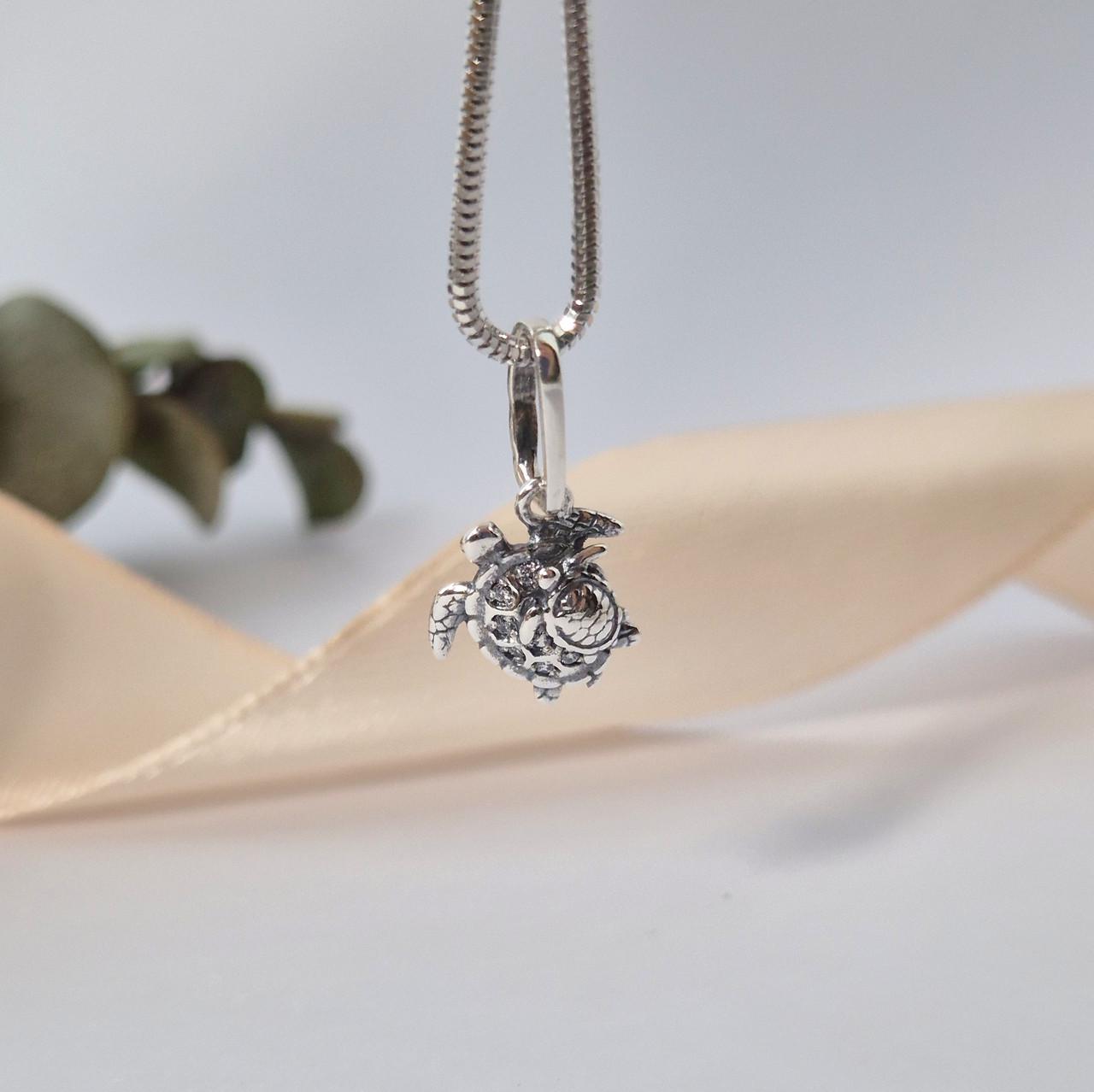 Подвеска Черепашка серебро 925 пробы черненное 0,90 г (3129ч)