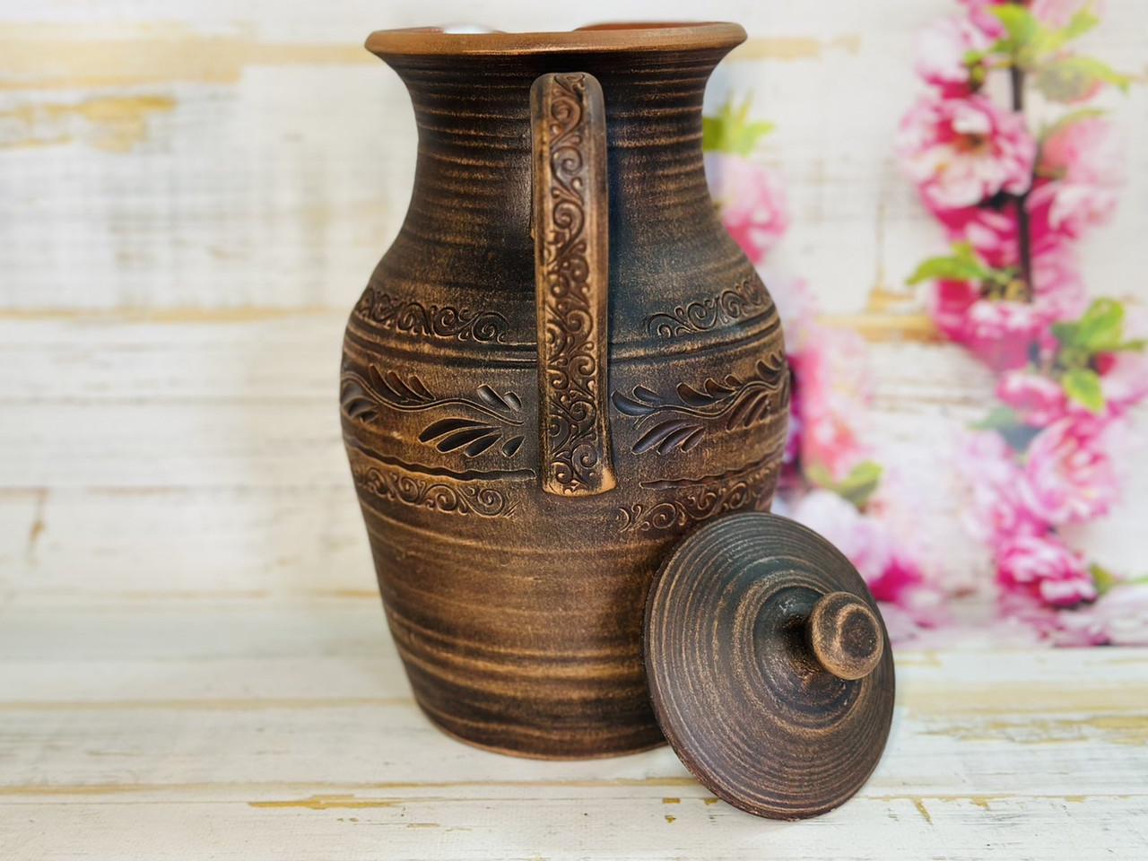 Кувшин глиняный с глазурью внутри 3 л (1189583927) - фото 3 Кувшин глиняный с глазурью внутри 3 л (1189583927) - фото 3