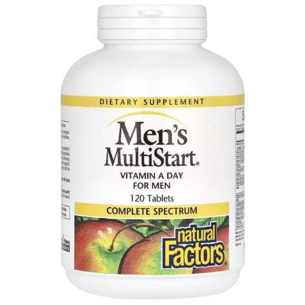 Вітамінно-мінеральний комплекс для чоловіків Natural Factors Men's MultiStart Vitamin A Day for Men 120 tabs. (000022073)