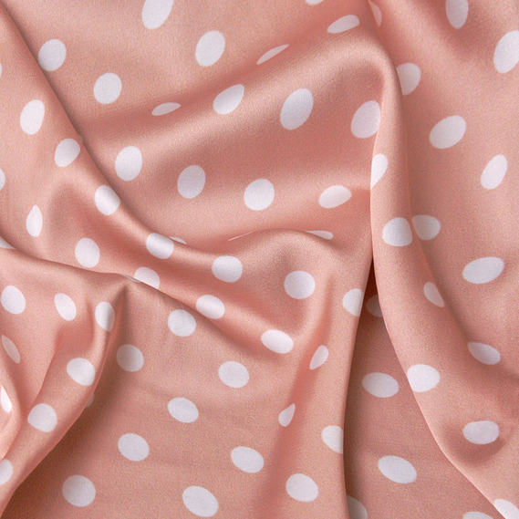 Ткань атлас IDEIA Горошек 1,5 м Пудровый (2200004174402)