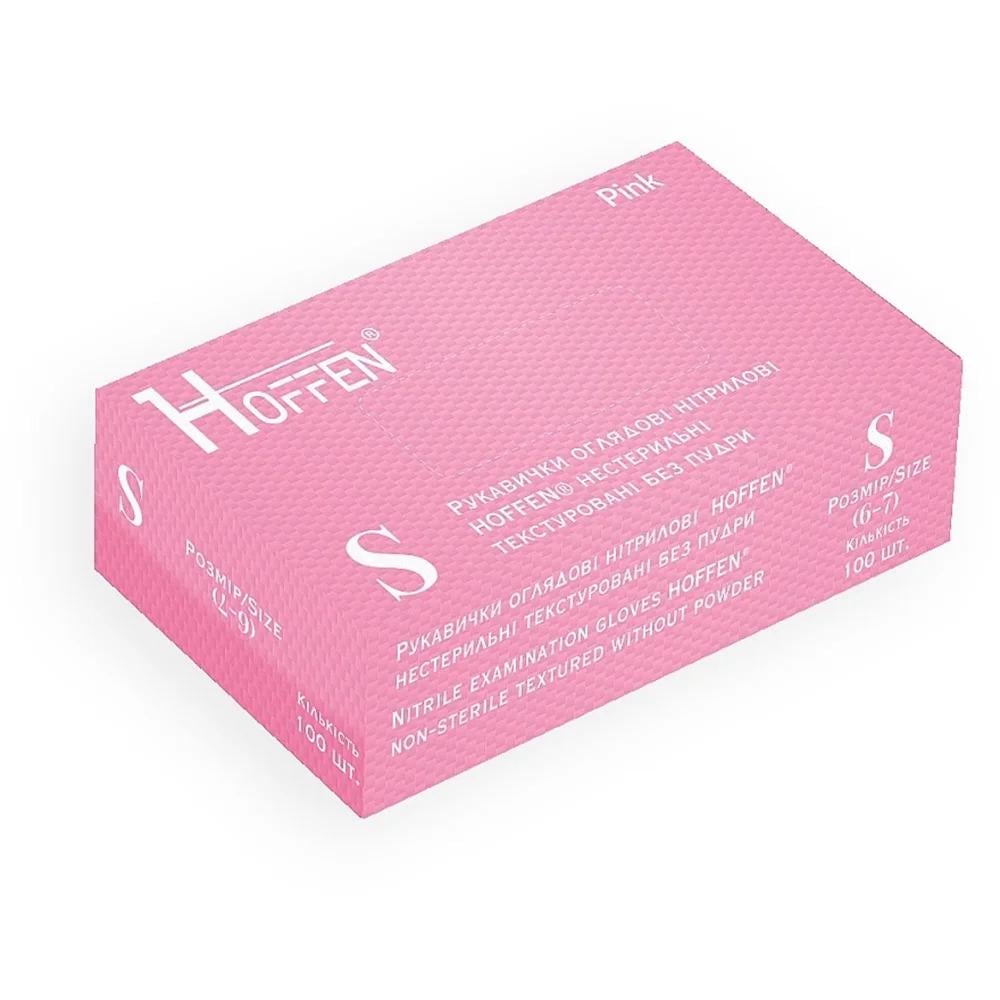 Рукавиці нітрилові без пудри HOFFEN S 100 шт/уп. Світло-рожевий Рукавиці нітрилові без пудри HOFFEN S 100 шт/уп. Світло-рожевий