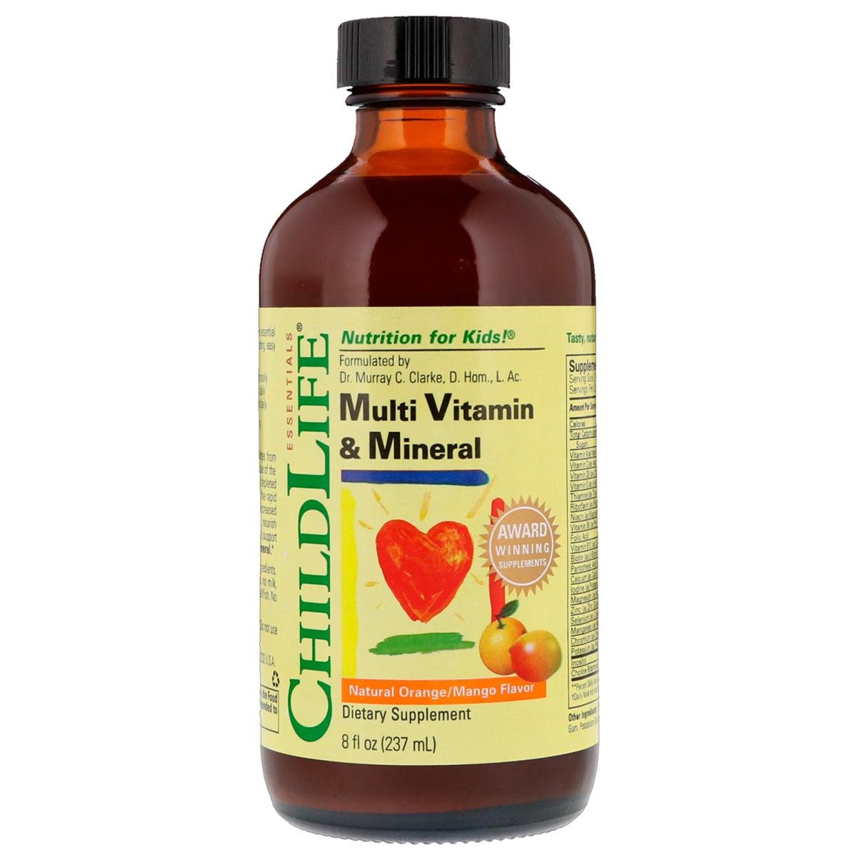 Рідкі мультивітаміни для дітей ChildLife Multi Vitamin&Mineral апельсин/манго 237 мл (CDL10300)