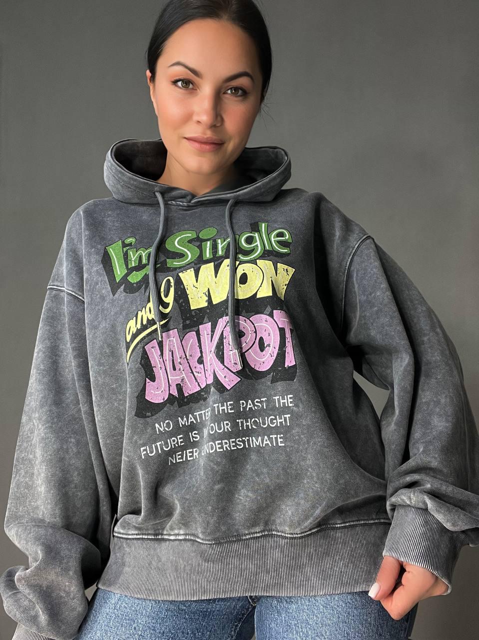 Худі жіночий A-N 25040 подовжений з капюшоном варений тай дай OS Графітовий (3434) - фото 5 Худі жіночий A-N 25040 подовжений з капюшоном варений тай дай OS Графітовий (3434) - фото 5