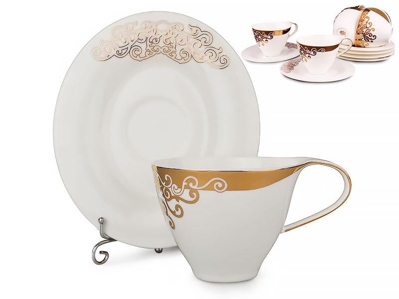 Чайний набір Lefard Золота симфонія на 6 персон чашки із золотим орнаментом 200 мл Білий (586-030) - фото 2 Чайний набір Lefard Золота симфонія на 6 персон чашки із золотим орнаментом 200 мл Білий (586-030) - фото 2