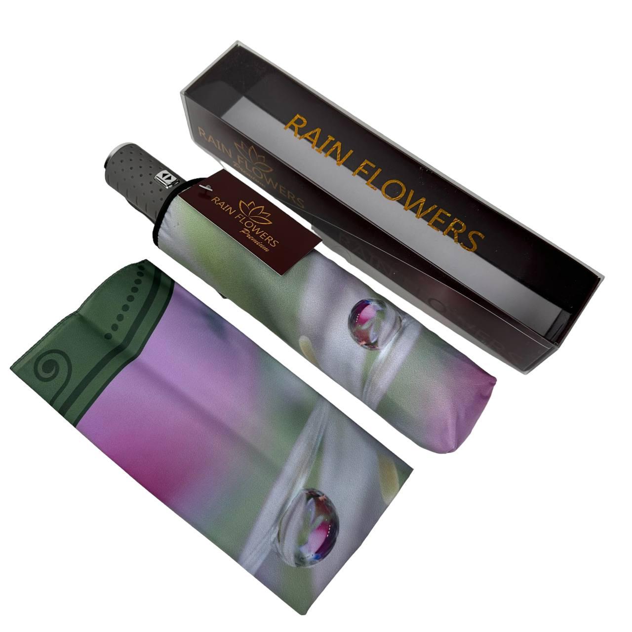 Зонт женский автомат Rain Flower цветочный принт в подарочной упаковке с платком (01030-5) - фото 2 Зонт женский автомат Rain Flower цветочный принт в подарочной упаковке с платком (01030-5) - фото 2