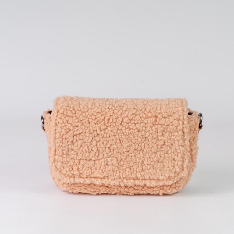 Сумка женская кросс-боди меховая XENIA № 36-23 искусственный мех и из эко-кожи Персиковый/Белый - фото 1 Сумка женская кросс-боди меховая XENIA № 36-23 искусственный мех и из эко-кожи Персиковый/Белый - фото 1