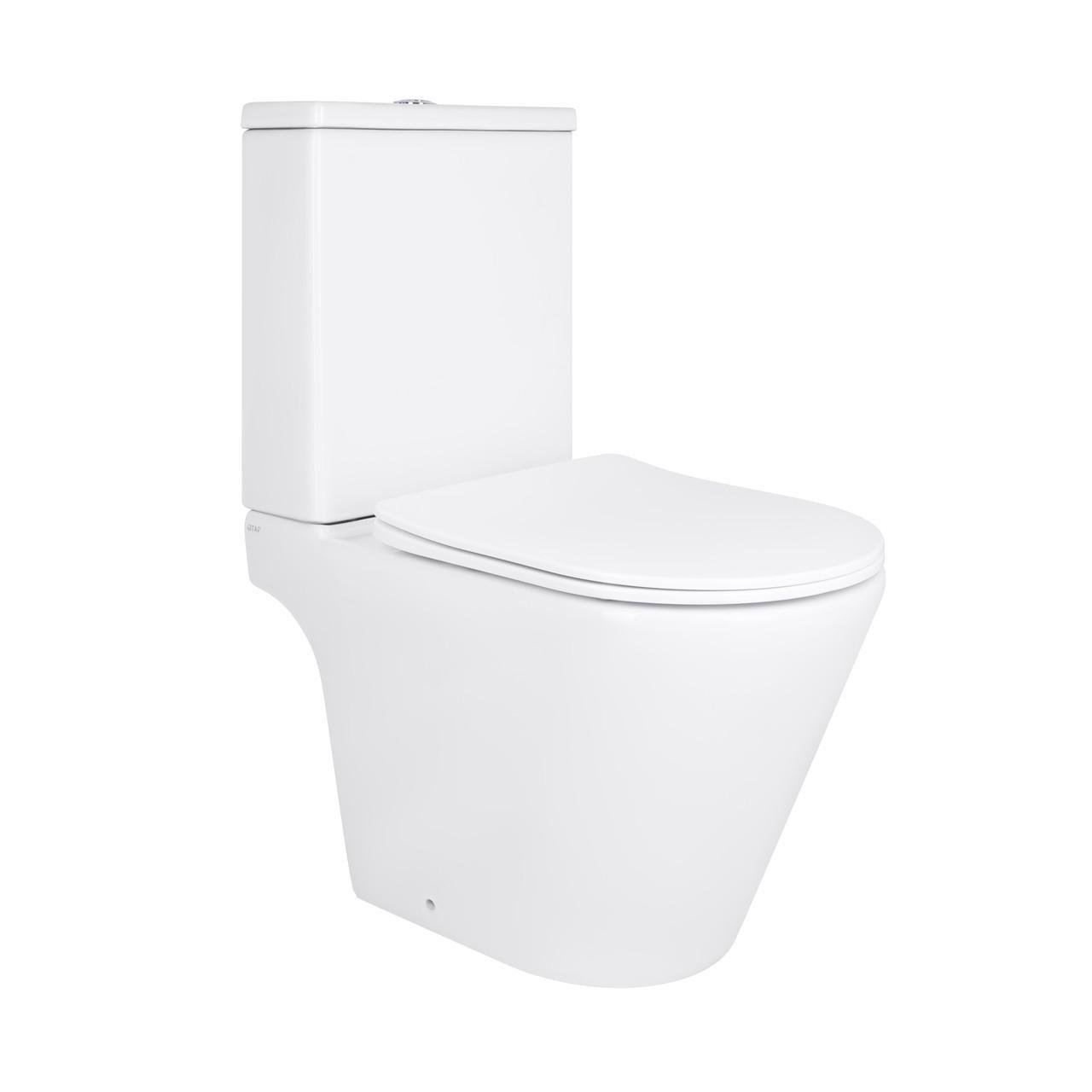 Унитаз напольный Qtap Dove Rimless безобедочный с сиденьем Soft-close White (QT06228380BW)