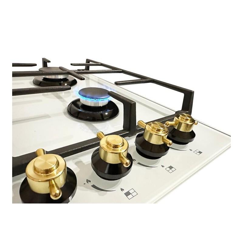 Варочная поверхность Luxor EG 740 Gold Barocco WH с подставкой WOK (24508304) - фото 3 Варочная поверхность Luxor EG 740 Gold Barocco WH с подставкой WOK (24508304) - фото 3