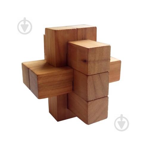 Деревянная головоломка Круть Верть Крест 2+2+3 8х8х8 см (nevg-0006)