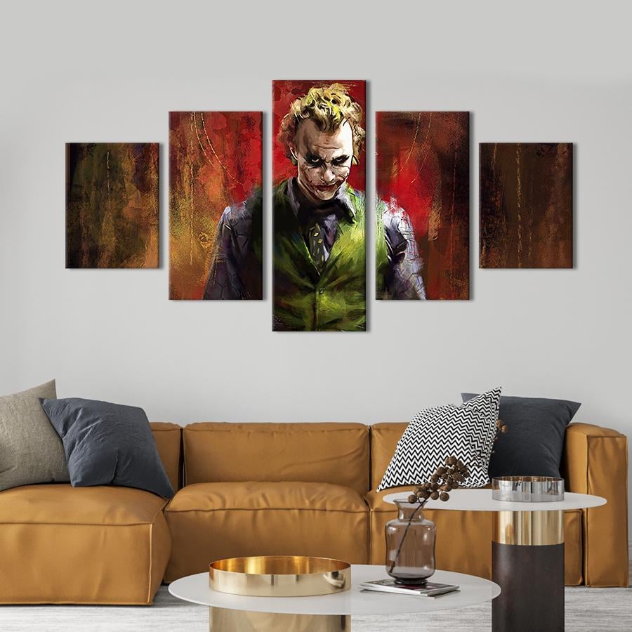 Модульная картина из 5 частей Best Heath Ledger Joker 162x80 см (719-52)
