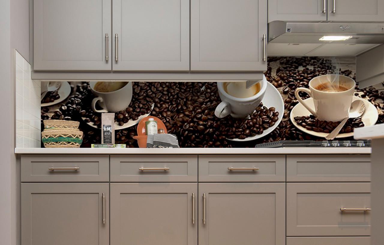 Кухонный фартук Зерна кофе 60х250см кофе Коричневый