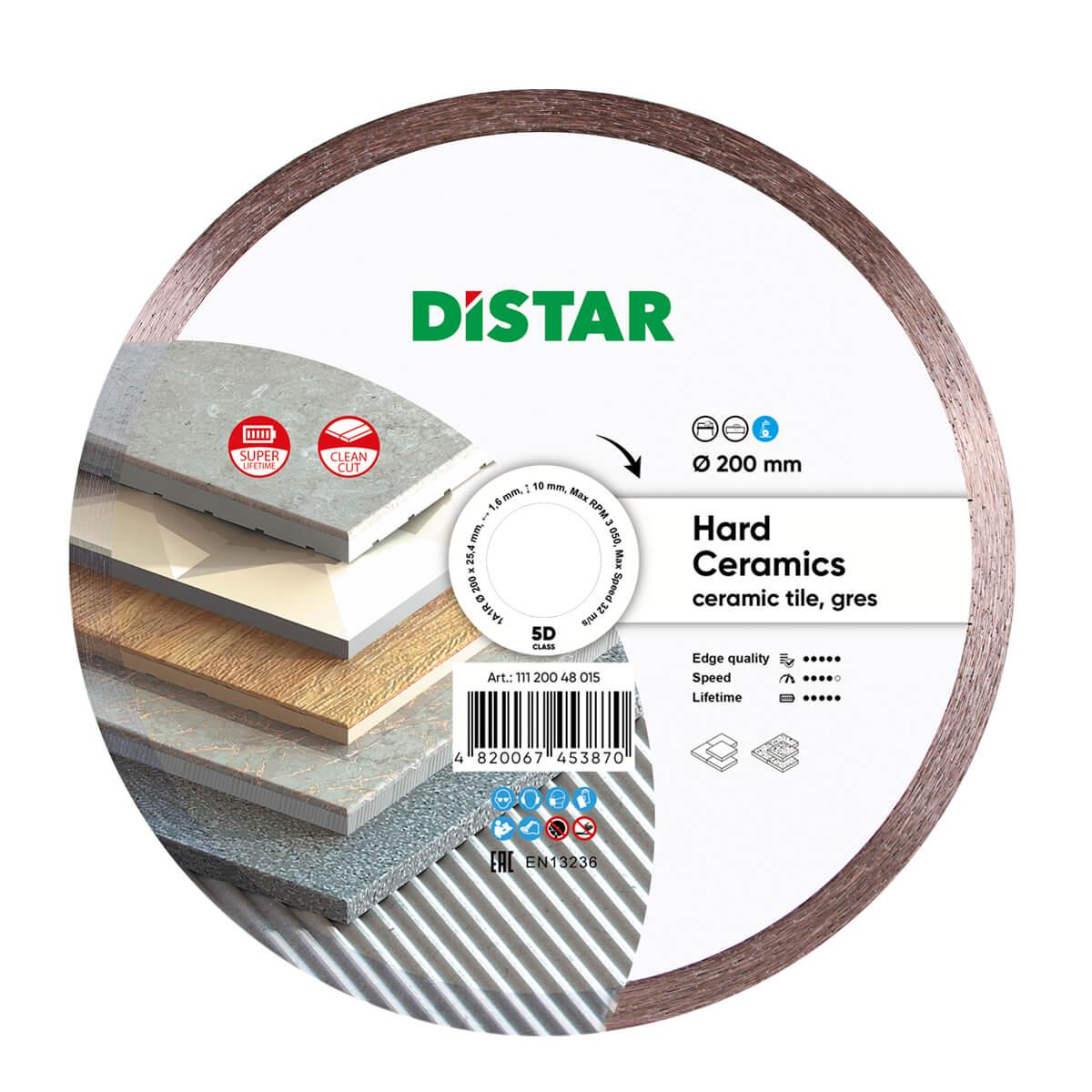 Диск Distar Hard ceramics алмазный для керамогранита 200x1,6x10x25,4 см (11120048015)