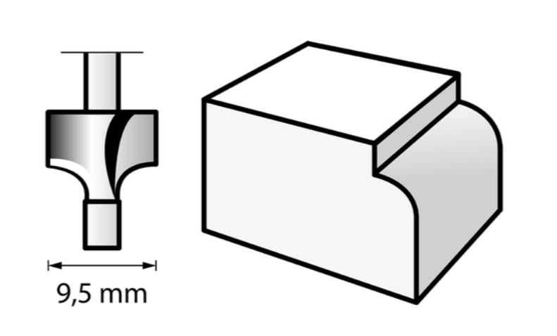 Кромочная фреза Dremel 612 9,5х37 мм резец для закругления кромки (21799) - фото 2