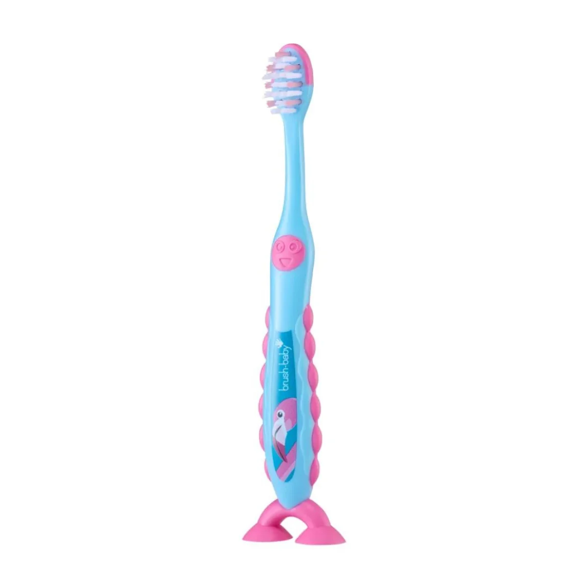 Зубная щетка детская Brush Baby FLOSSBRUSH Фламинго от 3 до 6 лет (4579)