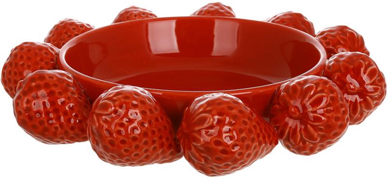 Фруктовка фарфоровая Strawberry с рельефным декором 25х6 см - фото 1 Фруктовка фарфоровая Strawberry с рельефным декором 25х6 см - фото 1