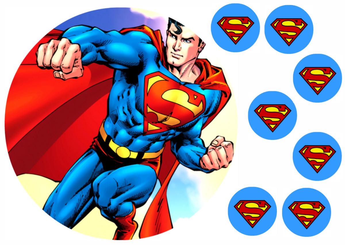 Картинка на торт вафельна Супер Мен 1 (5995)