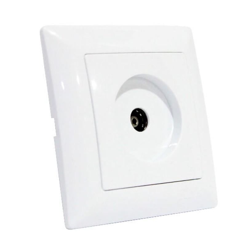 Розетка TV одинарная HOROZ ELECTRIC 112-005-0012-010 Tina проходная пластик IP20 Белый (29176875)