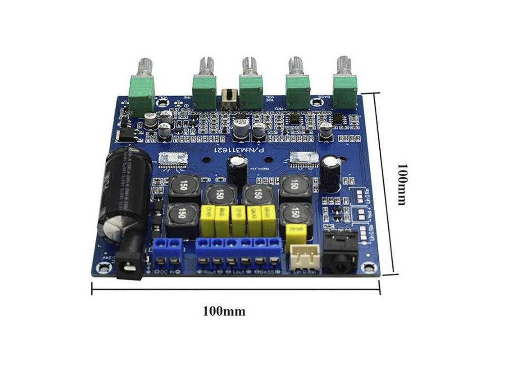 Усилитель мощности TPA3116 для систем 2,1 50 Вт х 2 и 100 Вт на сабвуфер с входом bluetooth - фото 4