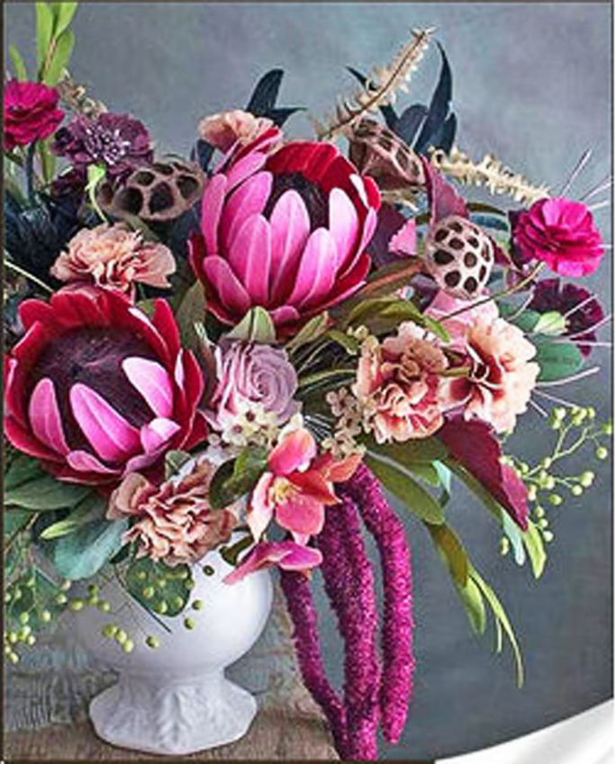 Алмазна мозаїка Strateg Квіткова магія 30х40 см (HEG86875)