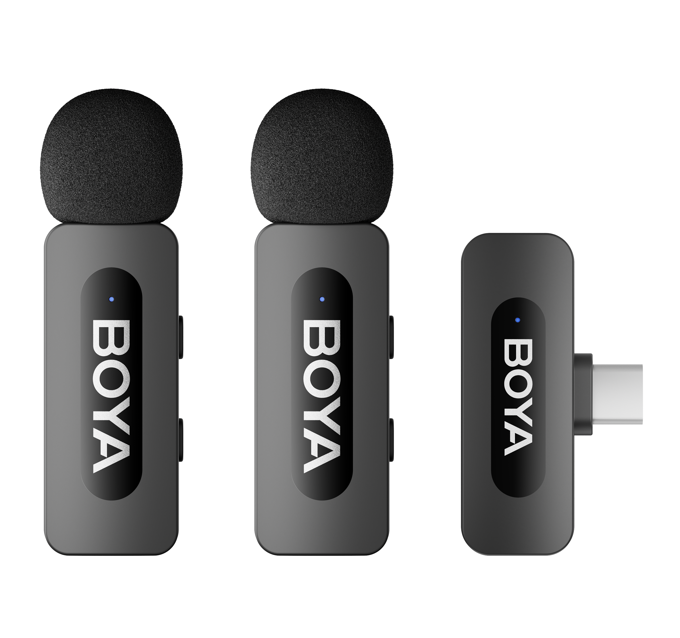 Микрофон петличный Boya BY-V20 USB Type-C для iPhone и Android профессиональный беспроводной 2 шт. (50003)