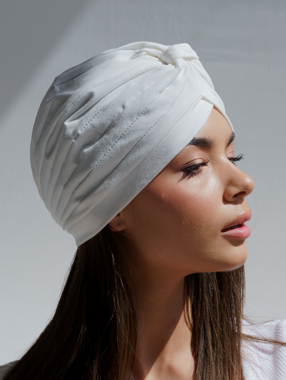 Шапка женская летняя D.Hats из хлопкового стрейча Молочный (22523424)