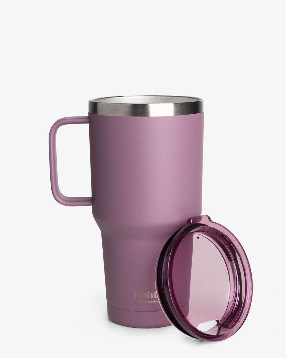 Термостакан ізольований Bohtal з ручкою з нержавіючої сталі 900 мл Tumbler Plum