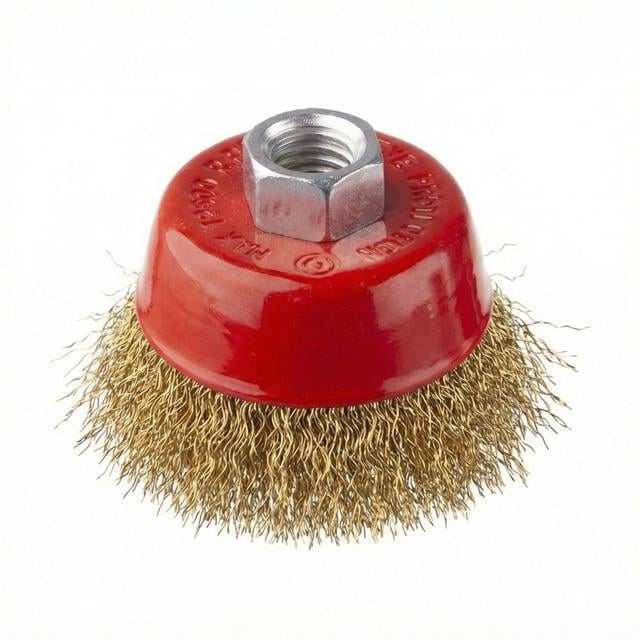 Щетка чашечная 65 мм M14 витая проволока покрыта латунью для КШМ 12500 об/мин