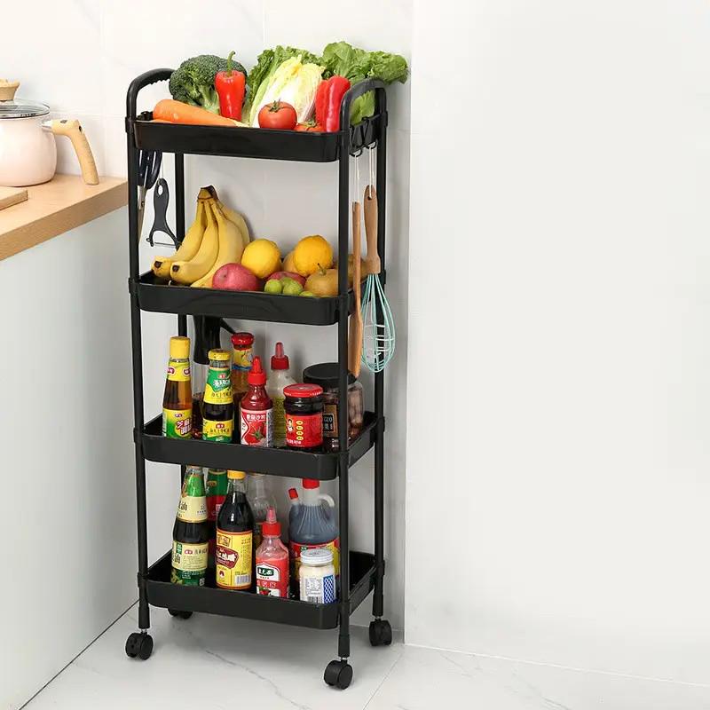 Полка-этажёрка напольная передвижная 4 ярусная на колесах 100х40х26 см (17051) - фото 6 Полка-этажёрка напольная передвижная 4 ярусная на колесах 100х40х26 см (17051) - фото 6