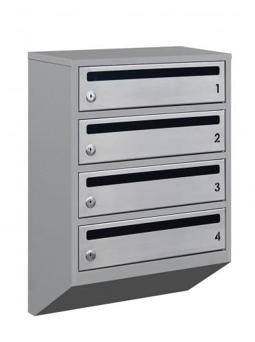 Поштова скринька Lev-metal Е1-04.F на 4 секції 585x390x200 мм Сірий (21040105)