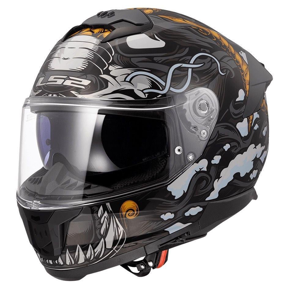 Мотошлем LS2 FF808 Stream 2 Dragontiger S Matt Black/Grey (49882)