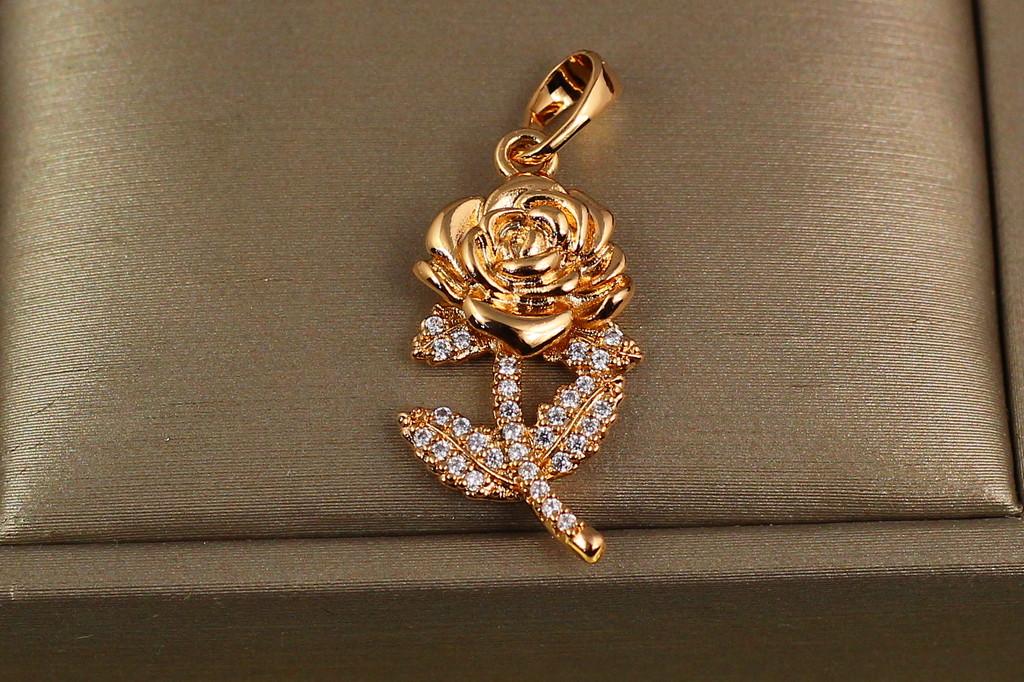 Кулон Xuping Jewelry Распустившаяся роза 2,4 см Золотистый