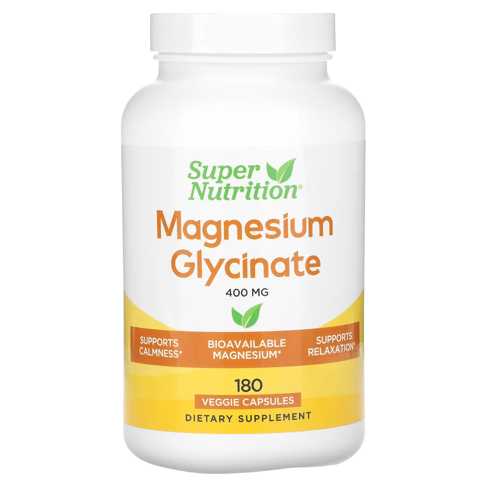 Глицинат магния Super Nutrition 400 мг 180 растительных капсул