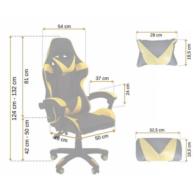 Кресло компьютерное офисное Bonro B-810 Желтый (42300052) - фото 15