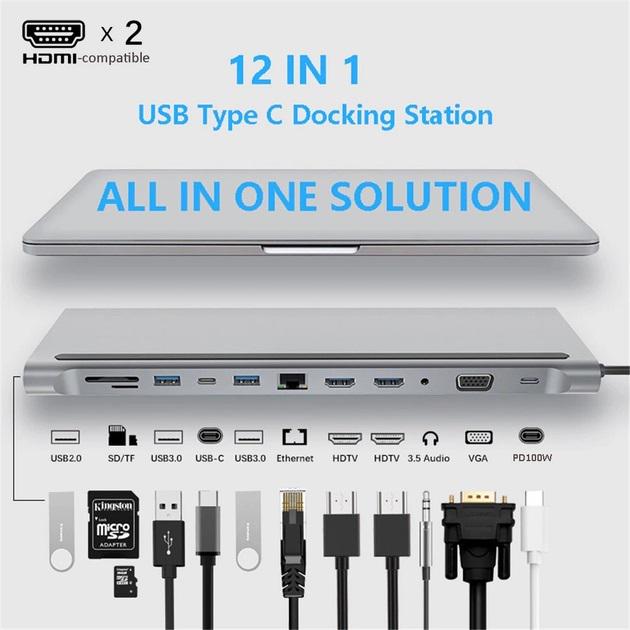 Док-станция 16в1 100W USB-C 4.0 240W/8K 60Hz (12345) - фото 6