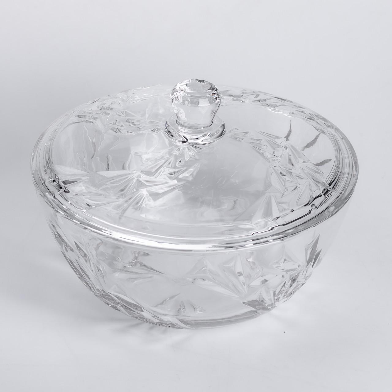 Салатница стеклянная с крышкой под хрусталь 24 см (6008) - фото 5 Салатница стеклянная с крышкой под хрусталь 24 см (6008) - фото 5
