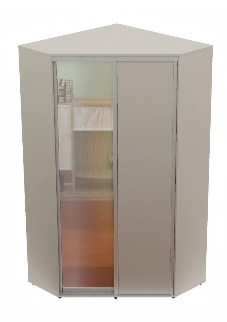 Шкаф-купе двухдверный угловой Алекса Угол-1 ДСП/Зеркало 100x100x240 см Кашемир