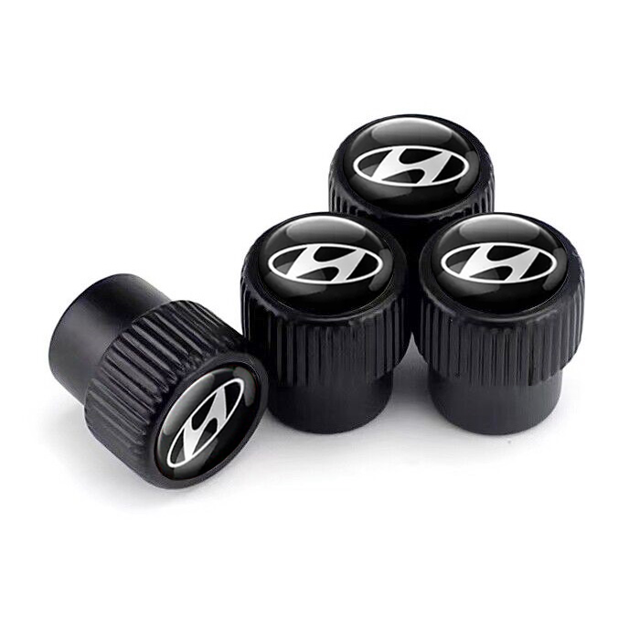 Набір ковпачків на ніпель SUNROZ Caps для автомобіля Hyundai Premium Style 4 шт. Black (A67596)