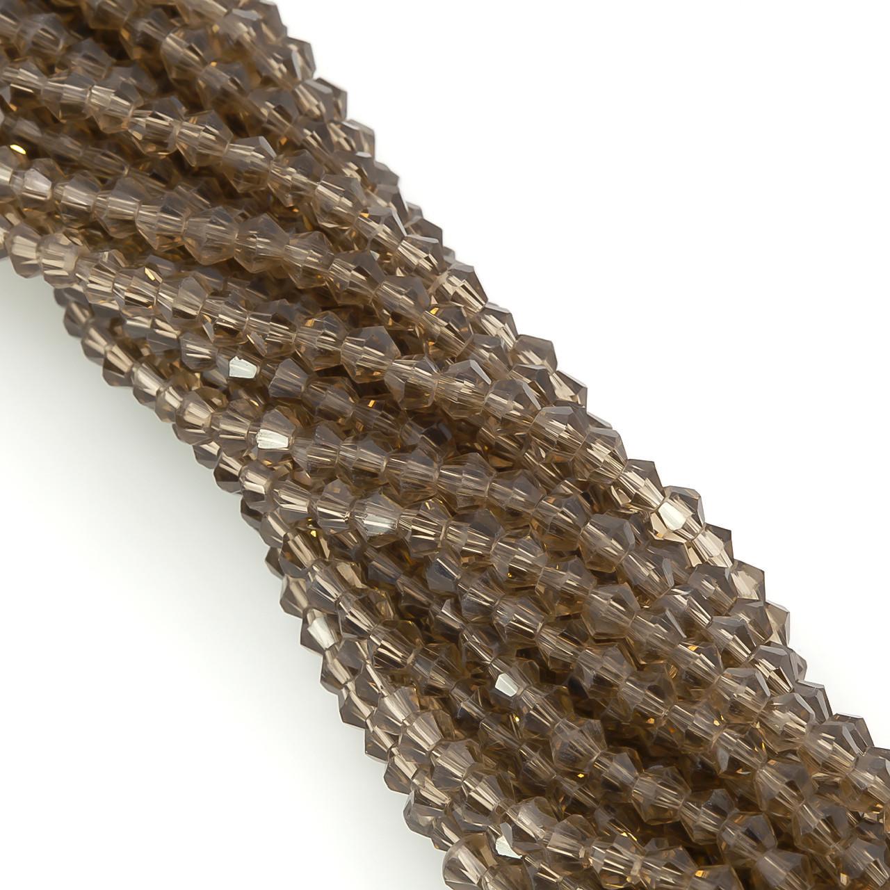 Бусины хрустальные Биконус 6,2х6 мм 46 шт. Коричневый (БИ0006к08)