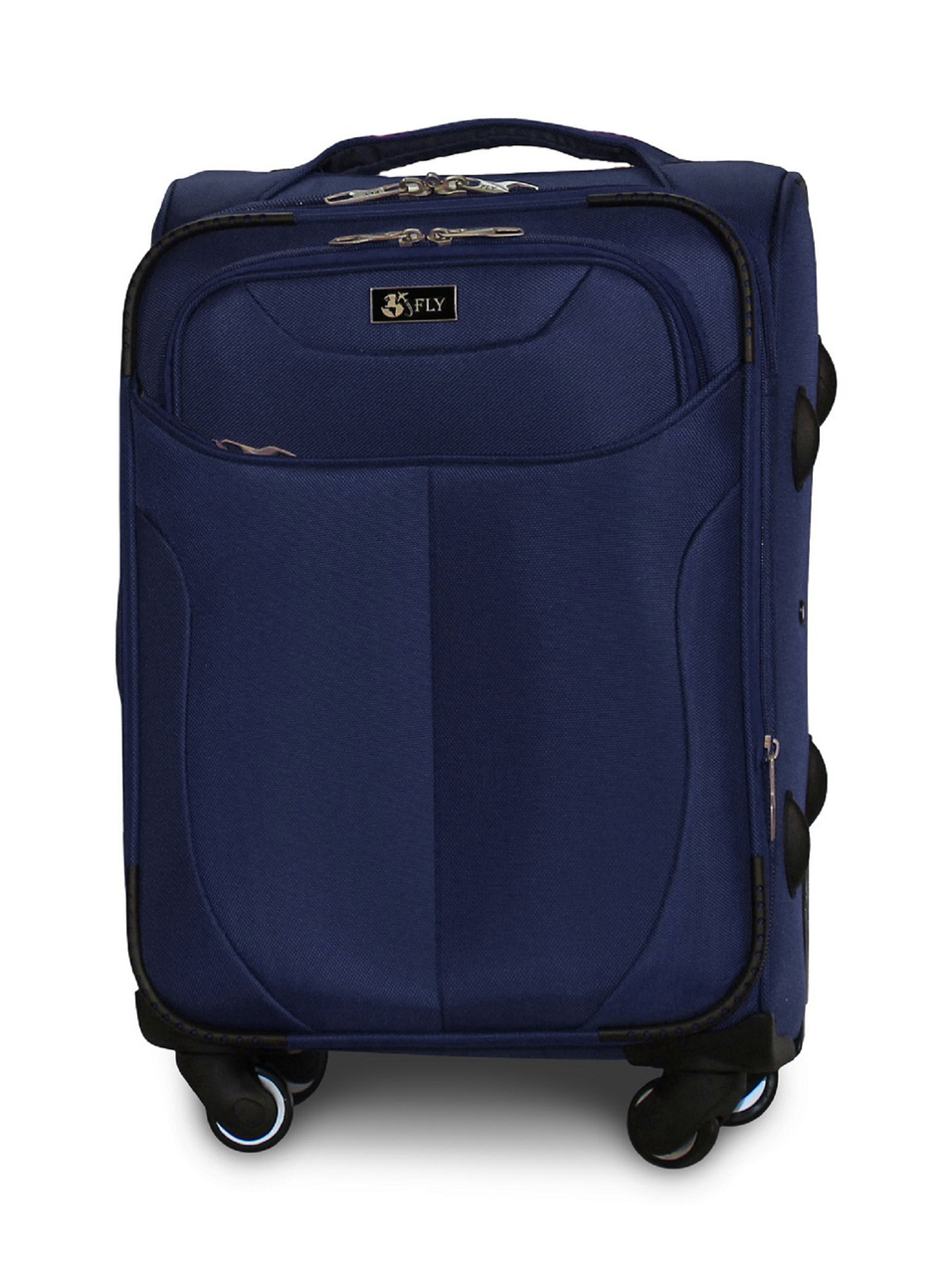 Чемодан ручная кладь Fly 1807 малый на 4 колесах 54х36х22 см Темно-синий