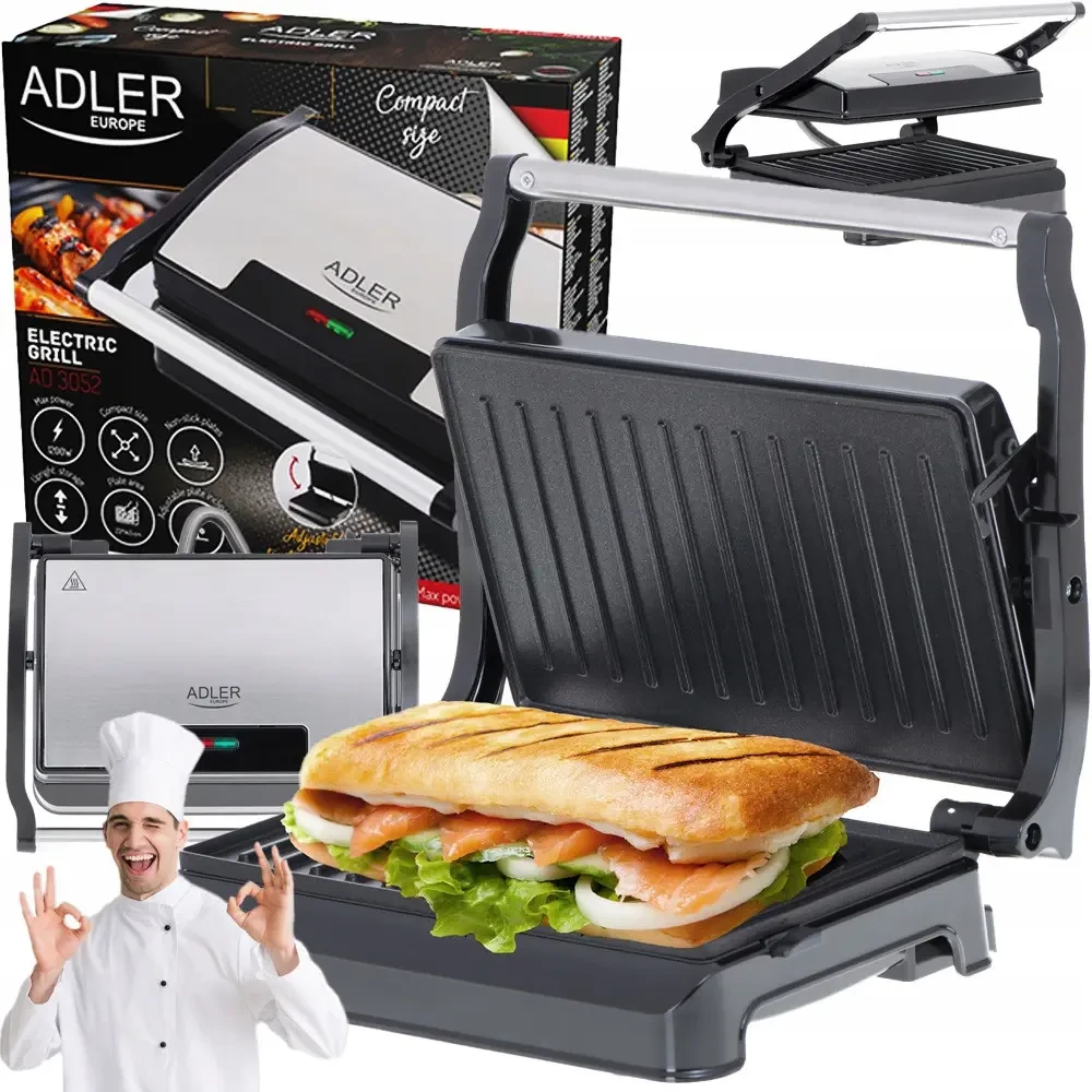 Гриль контактний Adler AD 3052 (5903887801959) - фото 5 Гриль контактний Adler AD 3052 (5903887801959) - фото 5