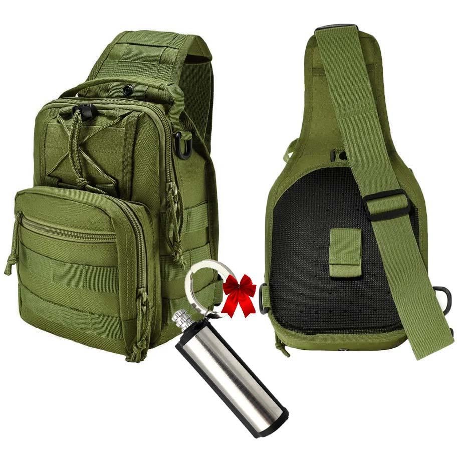 Сумка армійська через плече 26х19х10 см та вічний сірник Оливковий - фото 2