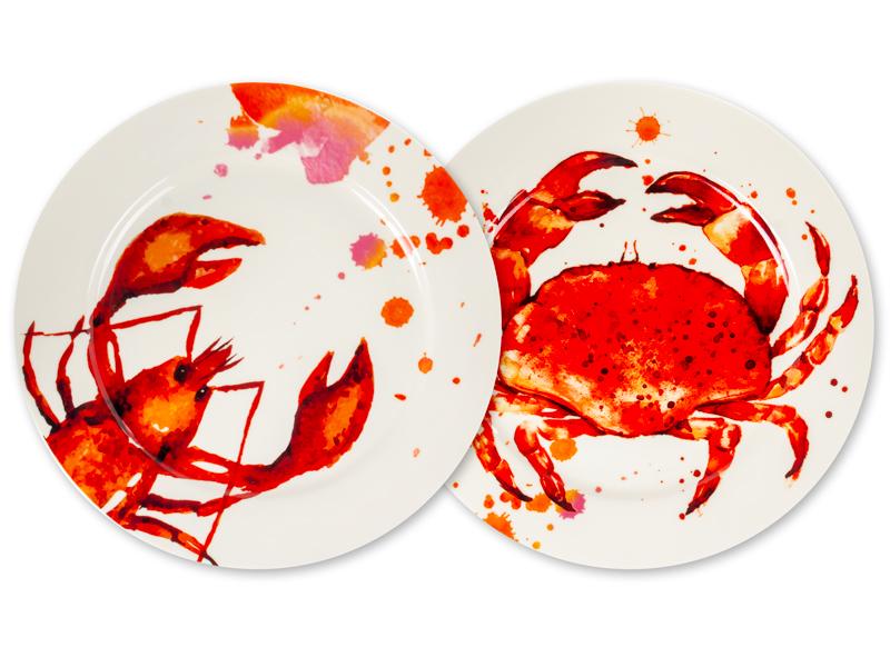 Набор из двух фарфоровых тарелок Lefard Red shells 922-113 27 см Белый с красным