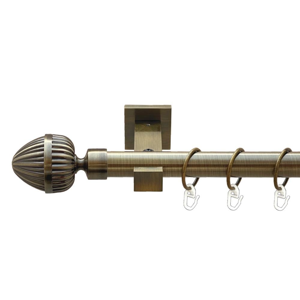 Карниз Orvit Одеон металевий однорядний техно гладка труба кільце металеве 25 мм 300 см Антик (00-00025895)