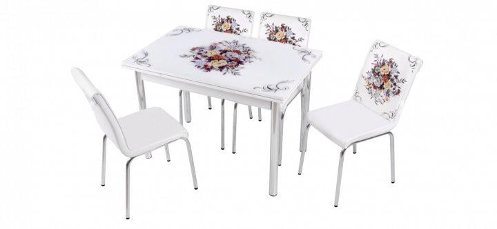 Комплект обідніх меблів Buket стіл ДСП/загартоване скло/4 стільці
