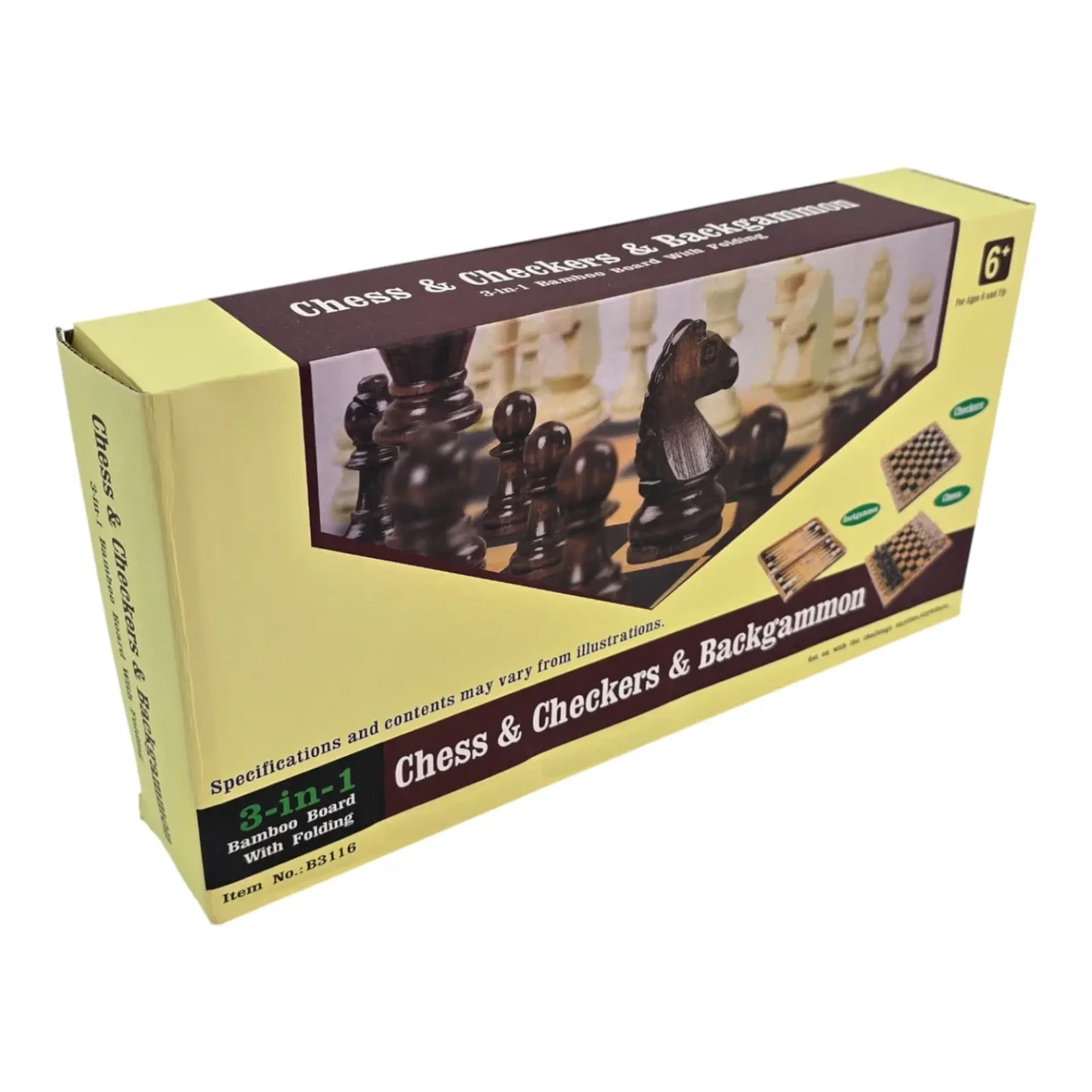 Нарди та шахи з бамбука 29х29х2,3 см (24034N) - фото 7