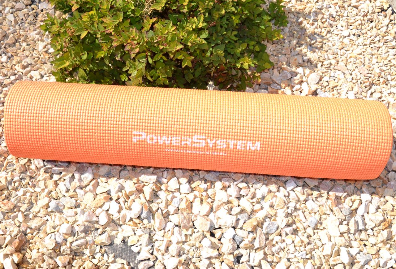 Коврик для йоги и фитнеса Power System PS-4014 PVC Fitness Yoga Mat Orange 173х61х0,6 см (15272641) - фото 7