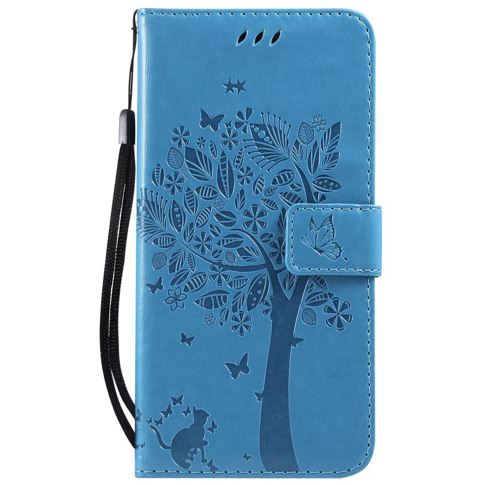 Чехол для Xiaomi Redmi Note 7 (рисунок кот и дерево) Light Blue (09345-0B)