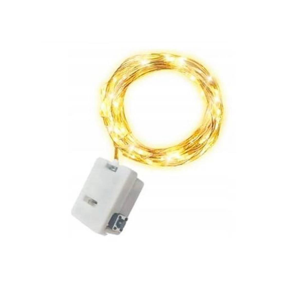 Гирлянда-нитка на батарейках Роса 2 м 20 LED желтый свет (d5e41877)